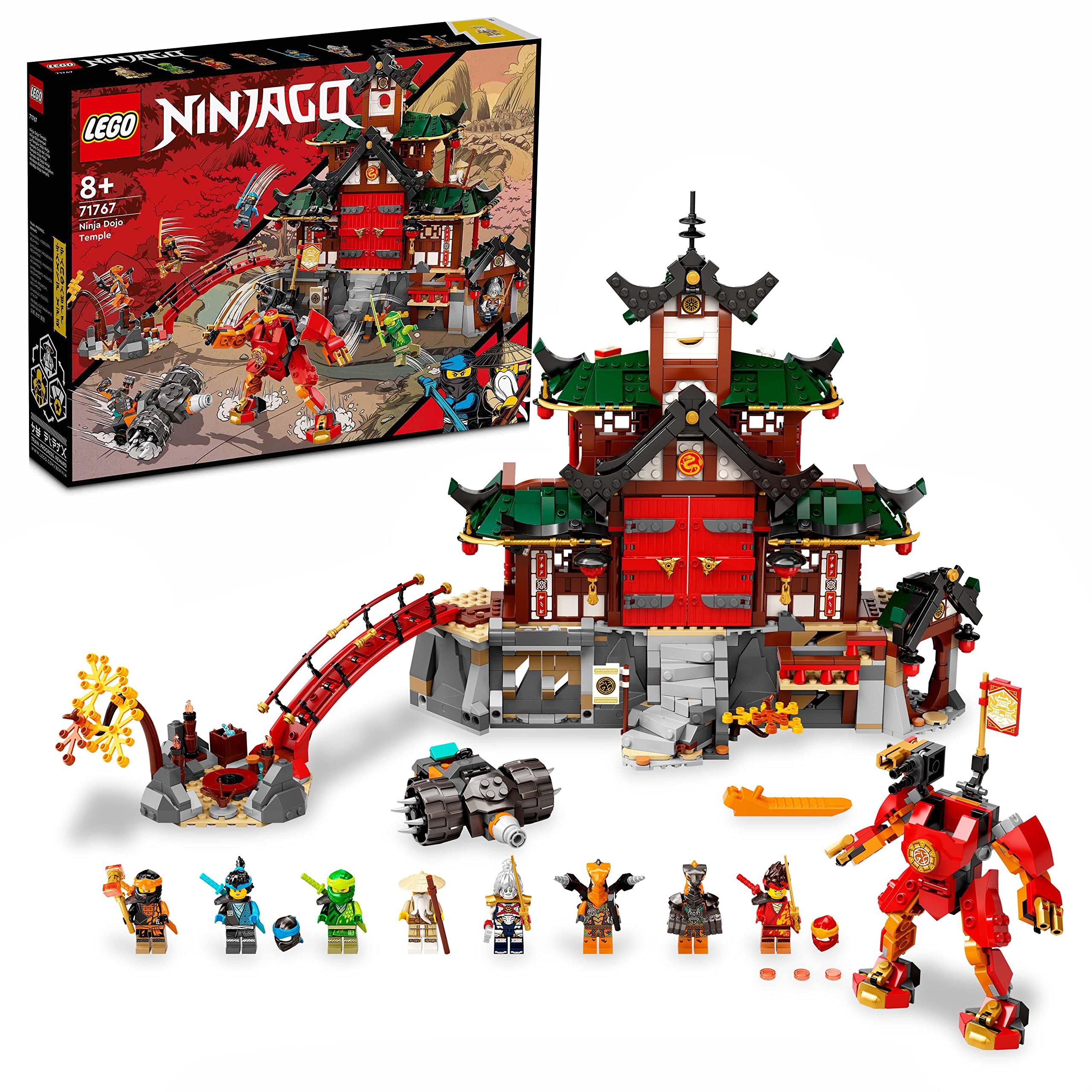 LEGO 71767 Ninjago Dojo Temple Spinjitzu Masters Building Set with Lloyd, Kai & Snake Figures - Kids Toy for Ages 8+ with Mission Banner - Perfect Gift for TV Show Fans - Great for Creative Play & Ninja-Themed Adventures