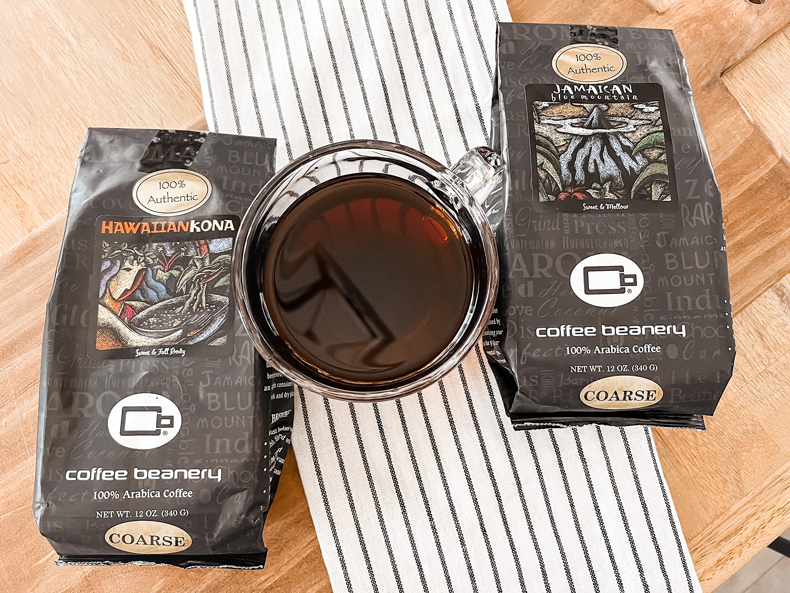 100% Authentic Hawaiian Kona Coffee - Medium Roast 12oz Bag (Coarse Grind) | Premium Specialty Coffee Beans for Home Brewing, Gifts & Office Use
