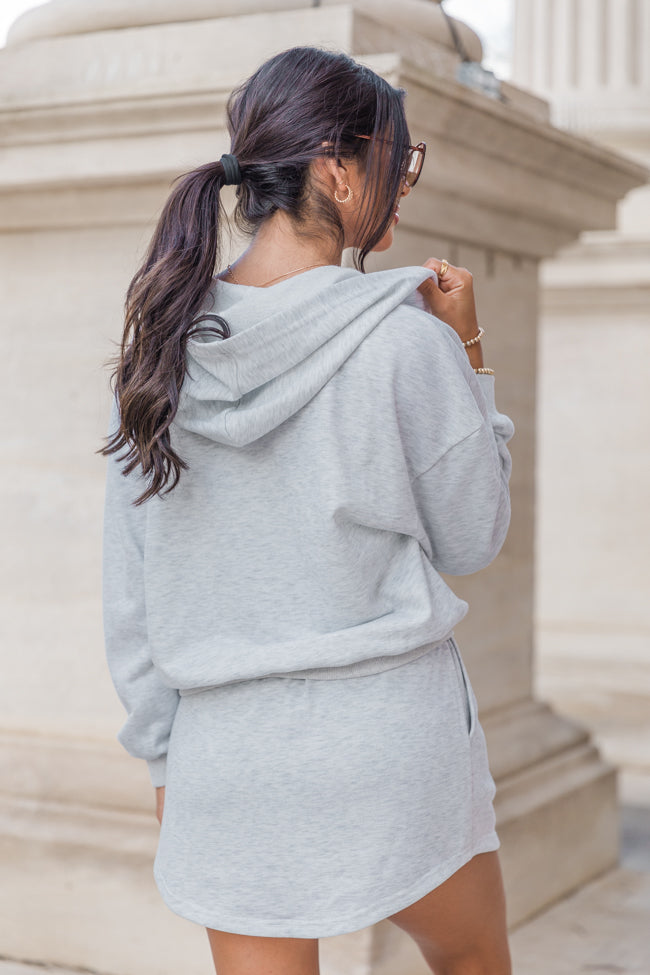 Light Heather Grey Zip Up Jacket for Women | Cozy Casual Outerwear | Perfect for Fall & Spring Layering | FINAL SALE