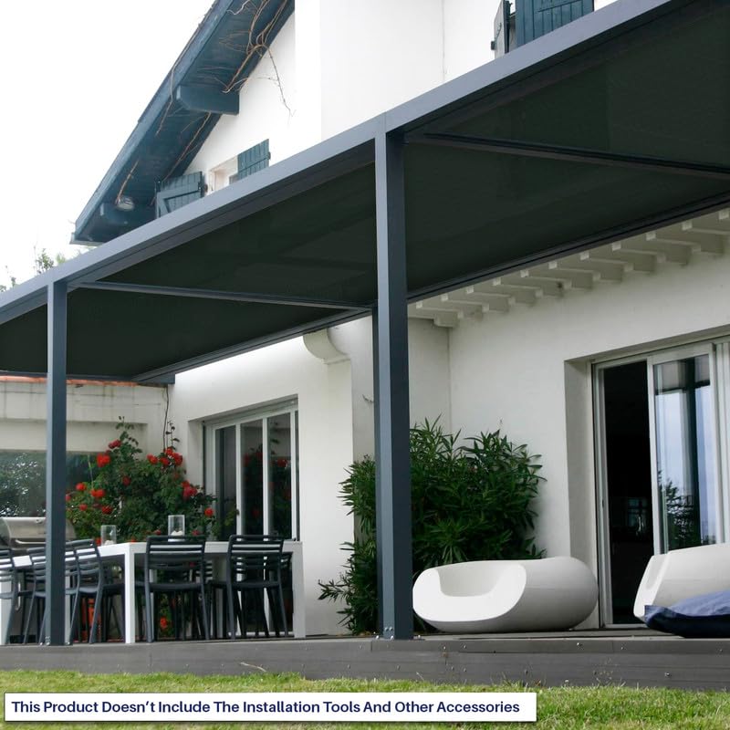8'x50' Sun Shade Fabric Roll - UV Blocking Shade Cloth for Pergola, Patio, Backyard & Greenhouse - Durable Wind Screen Cover in Green - Perfect for Outdoor Relaxation, Plant Protection and Sun Shelter
