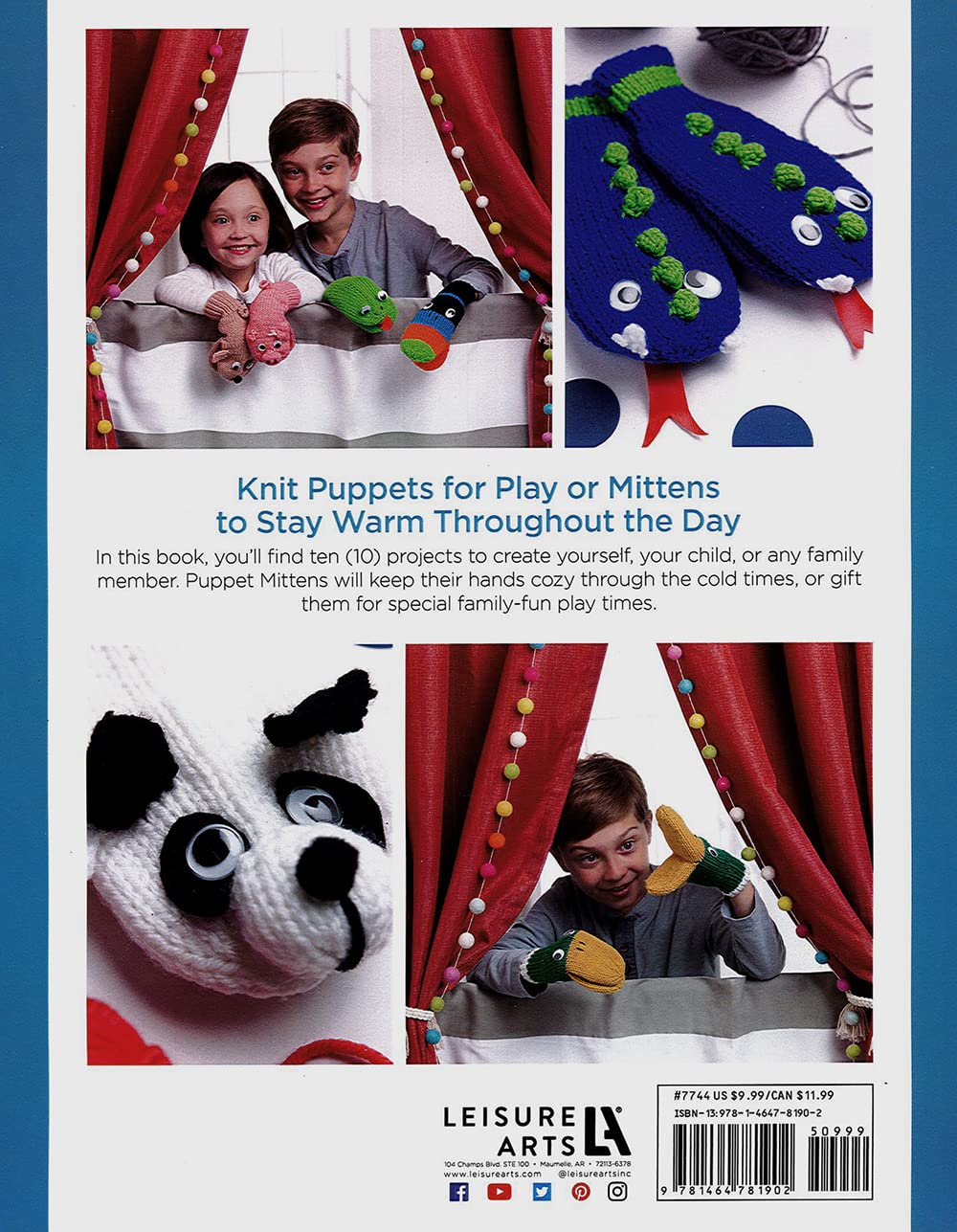 Leisure Arts Puppet Mittens Knitting Book - DIY Hand Puppet Patterns for Kids & Adults - Perfect for Crafting, Gifts & Storytelling Activities