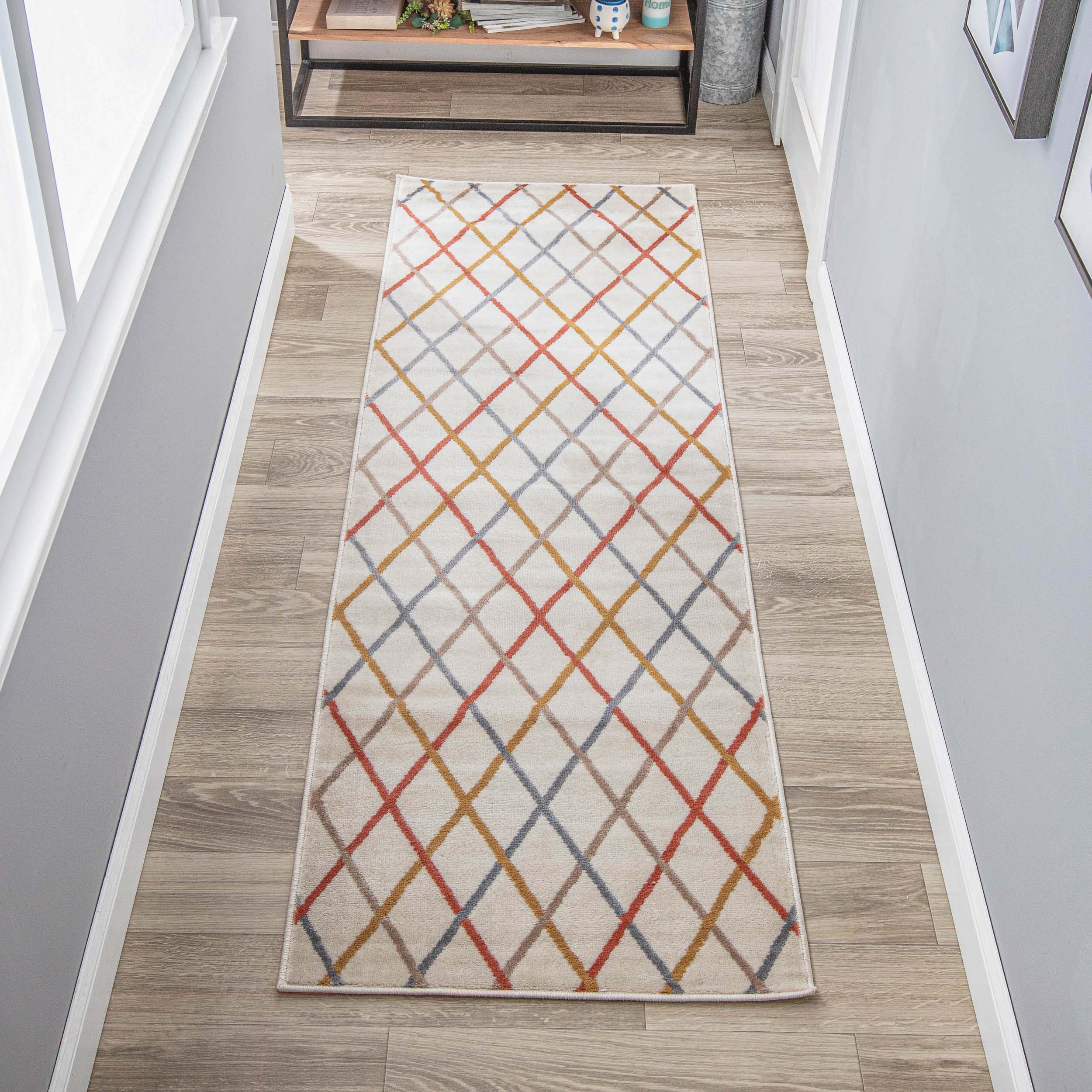 Ellis Diamond Trellis Modern Indoor Area Rug - Soft Non-Slip Living Room Carpet for Bedroom, Nursery & Home Decor - Perfect for Cozy Spaces & High Traffic Areas