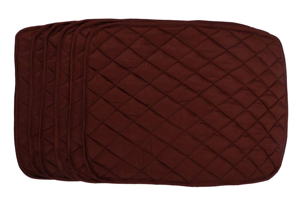 Premium Cotton Placemats Set of 4 - 13x18 Inch Rectangular Table Mats for Dinner Parties, Summer BBQs & Outdoor Picnics - Chocolate Brown Dining Decor for Home & Restaurant Use
