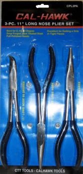 Cal Hawk Tools CPL3PA Long Noise Reduction Pliers Set - Professional Electrician & DIY Tool Kit for Quiet Work in Tight Spaces