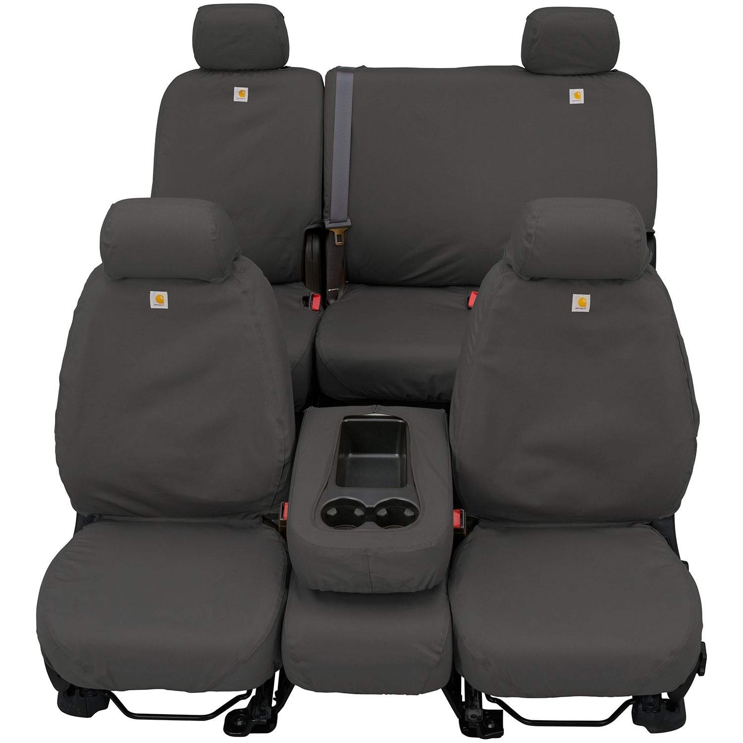 Covercraft Carhartt SeatSaver Custom Fit Front Seat Cover for Jeep Wrangler JK (2007-2018) - Durable Duck Weave Fabric in Gravel Color - Perfect for Off-Roading, Camping & Outdoor Adventures - SSC2468CAGY