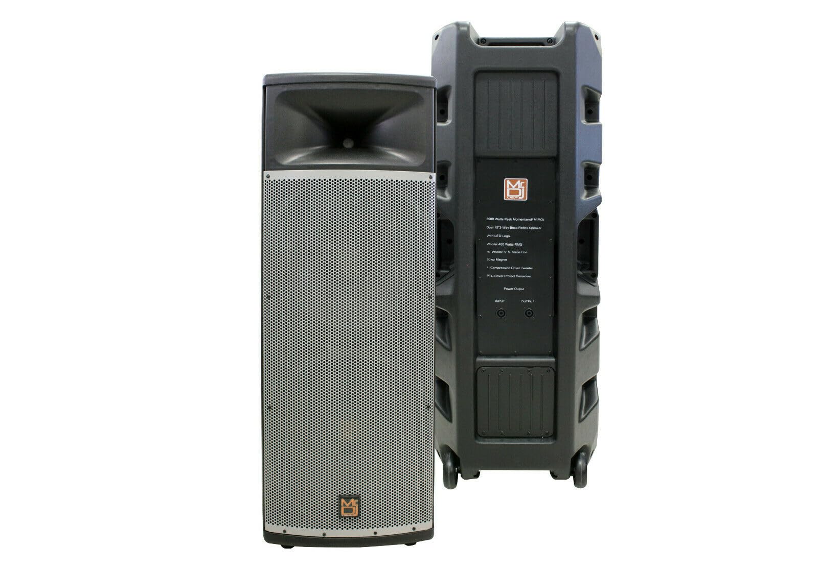 MR DJ PRO215S Passive DJ PA Speaker - Dual 15” 3-Way Full-Range Loudspeaker for Live Sound, DJ Performances & Multipurpose Events - Perfect for Clubs, Weddings & Outdoor Parties