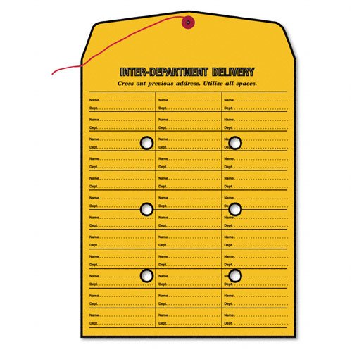 Quality Park Brown Kraft String & Button Interoffice Envelopes 10x13 Inches - 100 Envelopes per Box (2 Packs, Total 200) for Office Mail, Documents & Secure File Storage