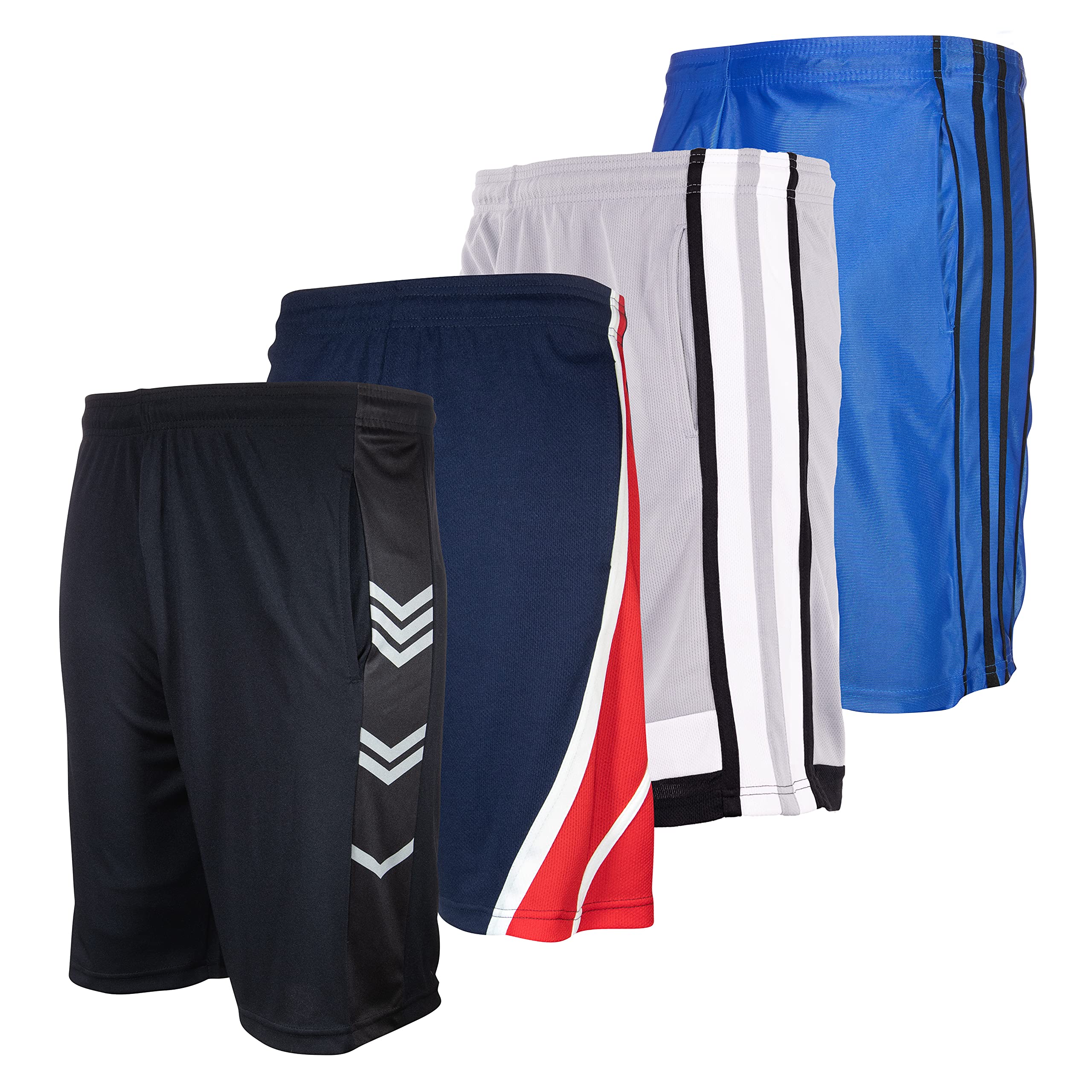 High Energy Men's Basketball Shorts 4-Pack - Breathable, Quick-Dry Athletic Shorts for Sports, Fitness & Workouts | Perfect for Gym, Running & Casual Wear