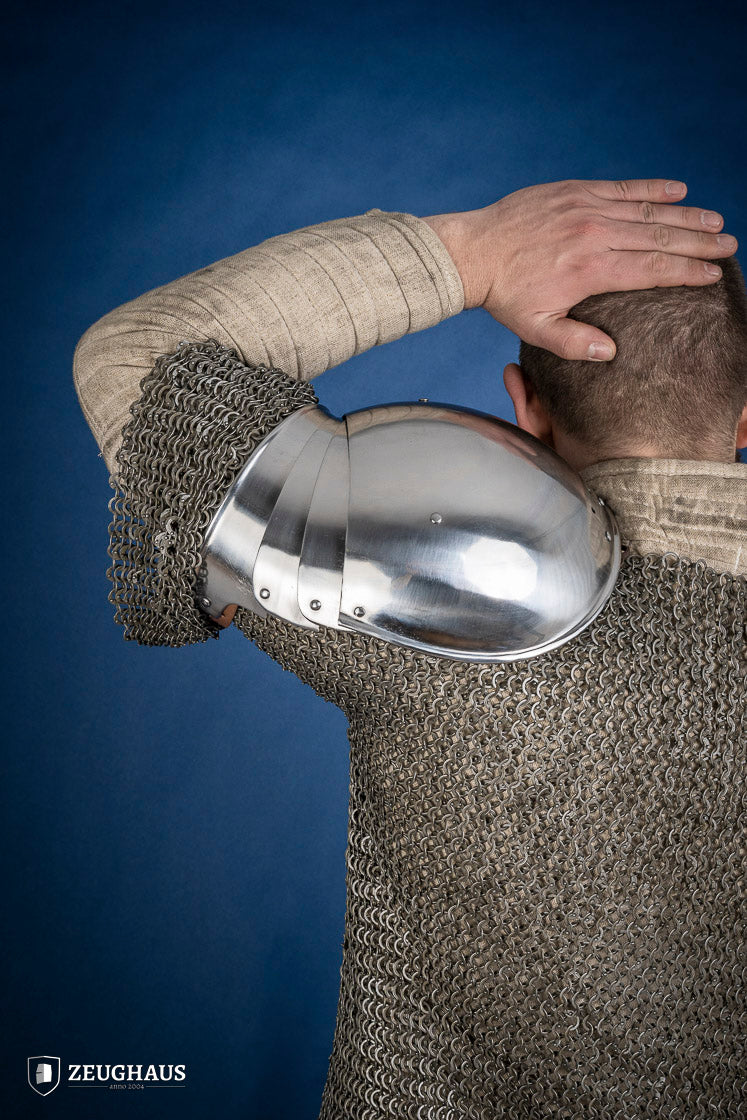 Polished 1.6mm Shoulders with Besagew 1460 - Perfect for Medieval Armor Costumes & LARP Accessories