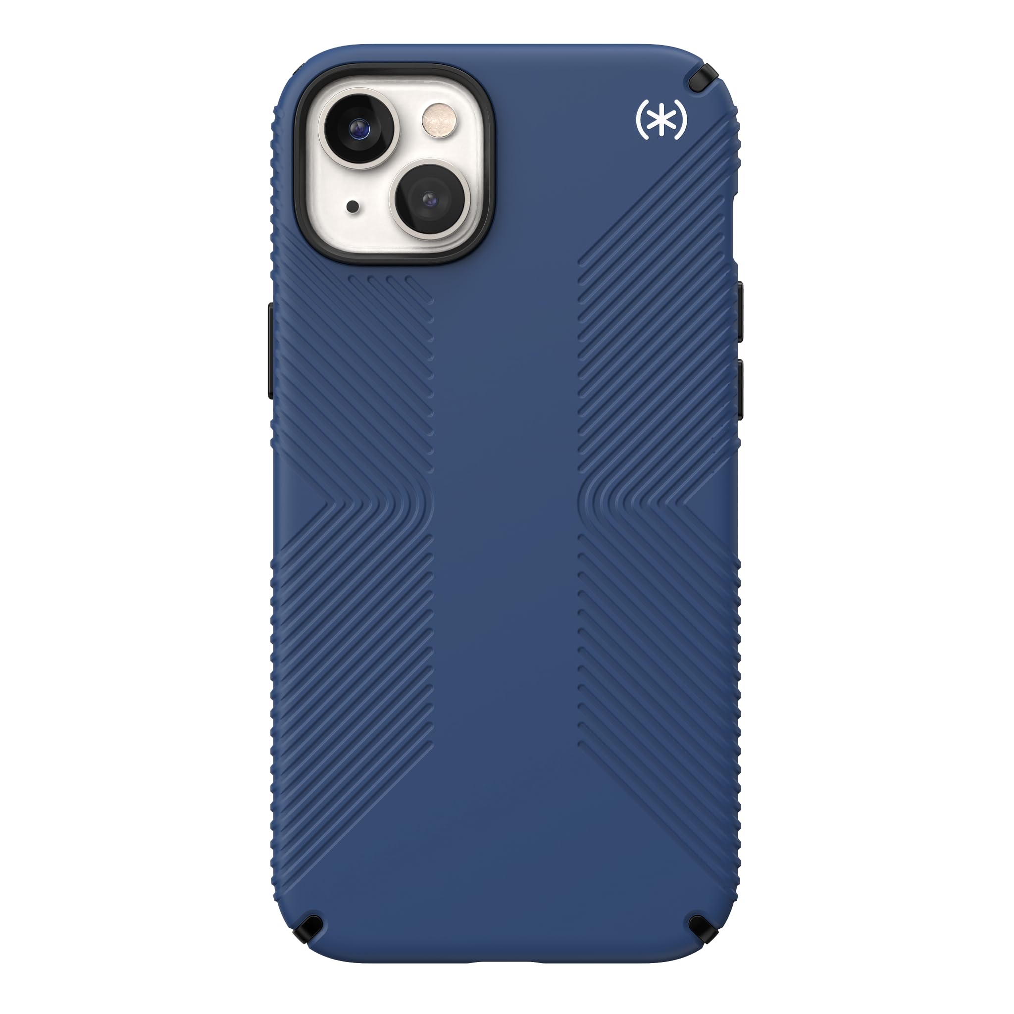 Speck Presidio2 Grip iPhone 14 Plus Case - Slim Dual Layer Protective Cover with MagSafe Compatibility | Drop & Scratch Resistant | 6.7 Inch Shockproof Phone Case (Coastal Blue/Black/White) - Perfect for Outdoor Activities, Travel & Daily Protection