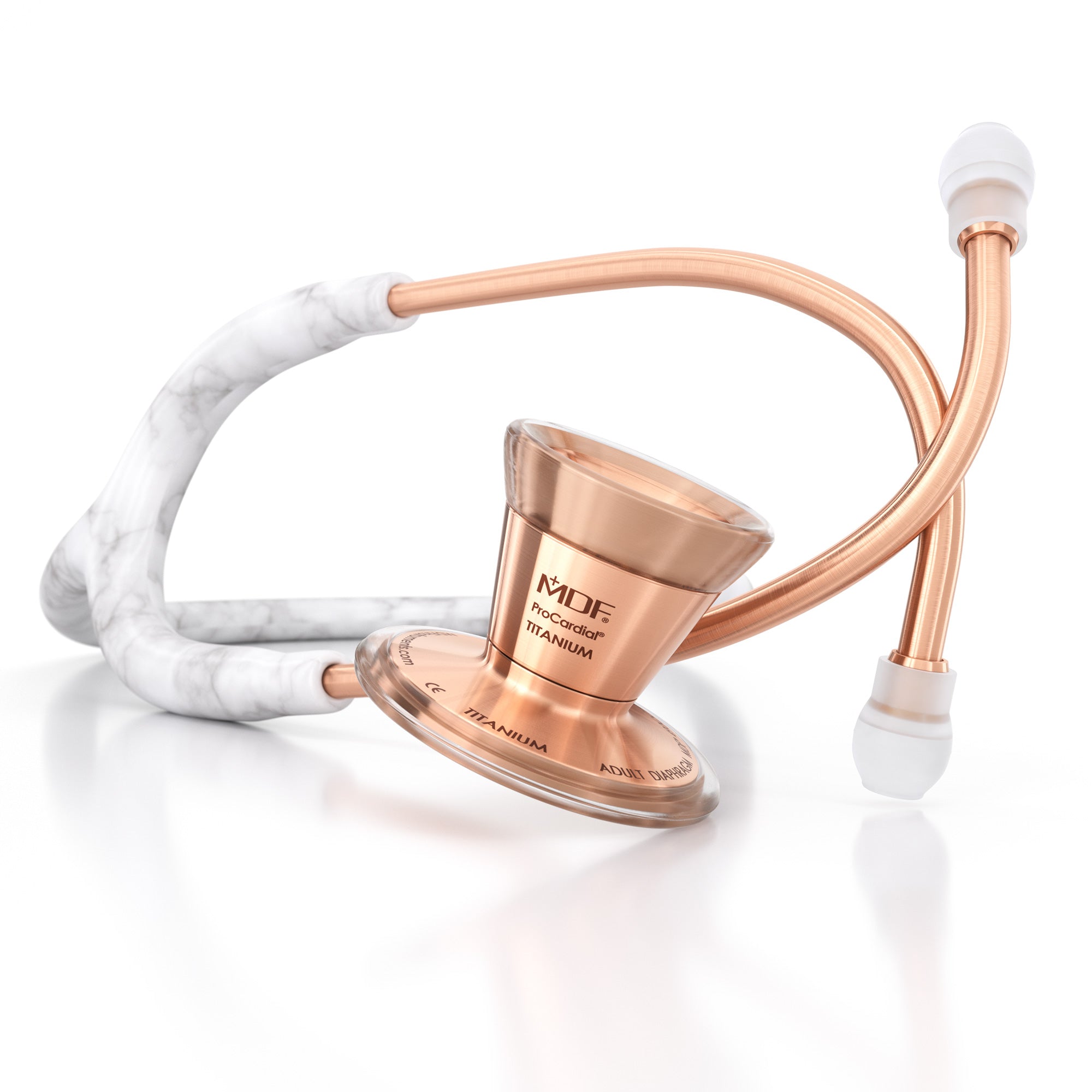 ProCardial® Titanium Cardiology Stethoscope - Carrera Marble & Rose Gold Finish | Premium Medical Stethoscope for Doctors, Nurses & Healthcare Professionals | Ideal for Cardiology, ER & Clinical Use