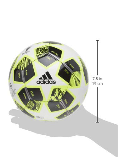 Adidas Men's Finale Club Soccer Ball - Solar Yellow/White/Black - Size 3 - Perfect for Training, Matches & Backyard Play