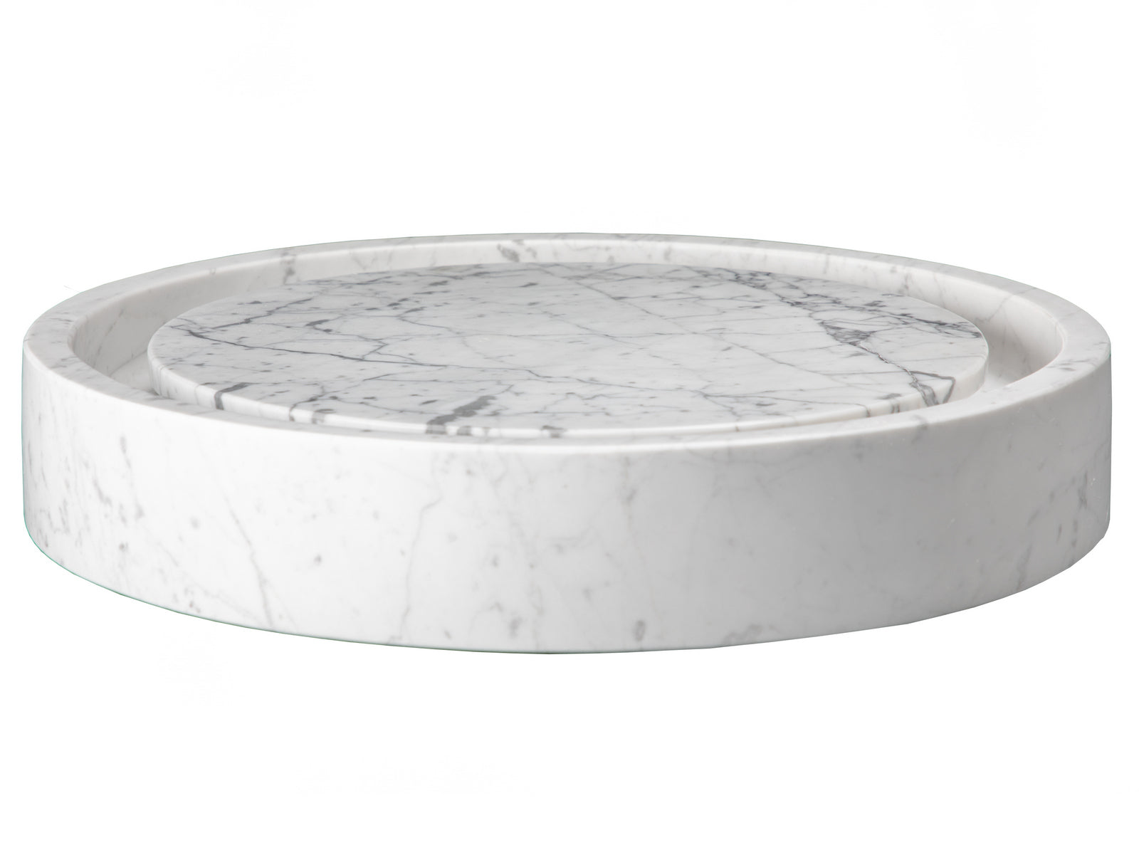 Round Infinity Pool Sink - Premium Carrara Marble Vanity Bathroom Sink for Modern Luxury Homes & Spa Resorts