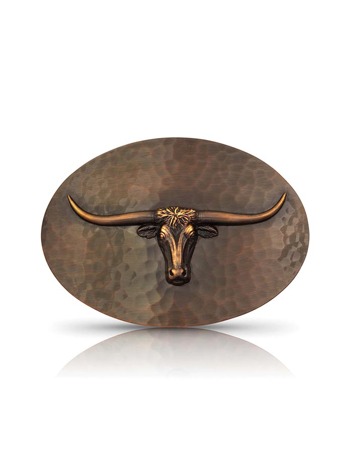 Montana Silversmiths 40510CBB 767M Vintage Bronze Cascade Longhorn Oval Belt Buckle for Western Wear & Cowboy Outfits - Perfect for Jeans, Belts & Rodeo Fashion Accessories