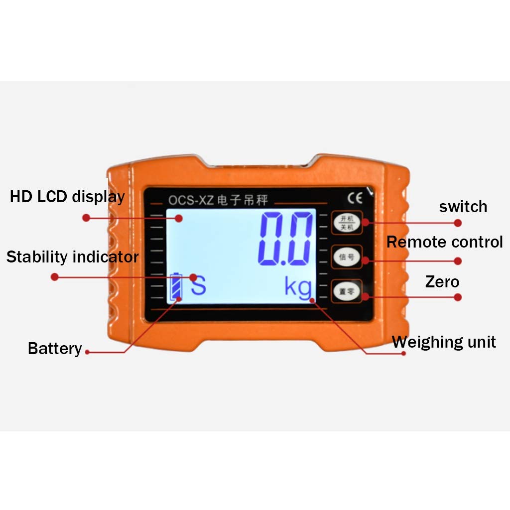 500kg/0.2kg Digital Hanging Scale - Stainless Steel Industrial Heavy Duty Hanging Scale with LCD Display - Compact Design for Warehouse, Shipping, Farming & Logistics (1000kg Capacity Option Available)