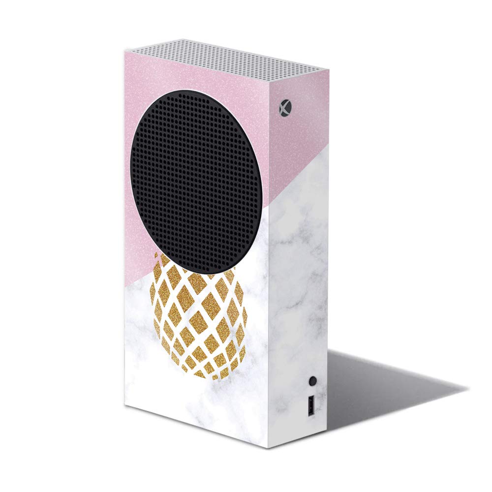 Premium Glossy Glitter Skin for Xbox Series S - Pretty Pineapple Design | Durable High-Gloss Protective Cover | Easy to Apply & Remove | Made in USA | Perfect for Gaming Setups & Personalization