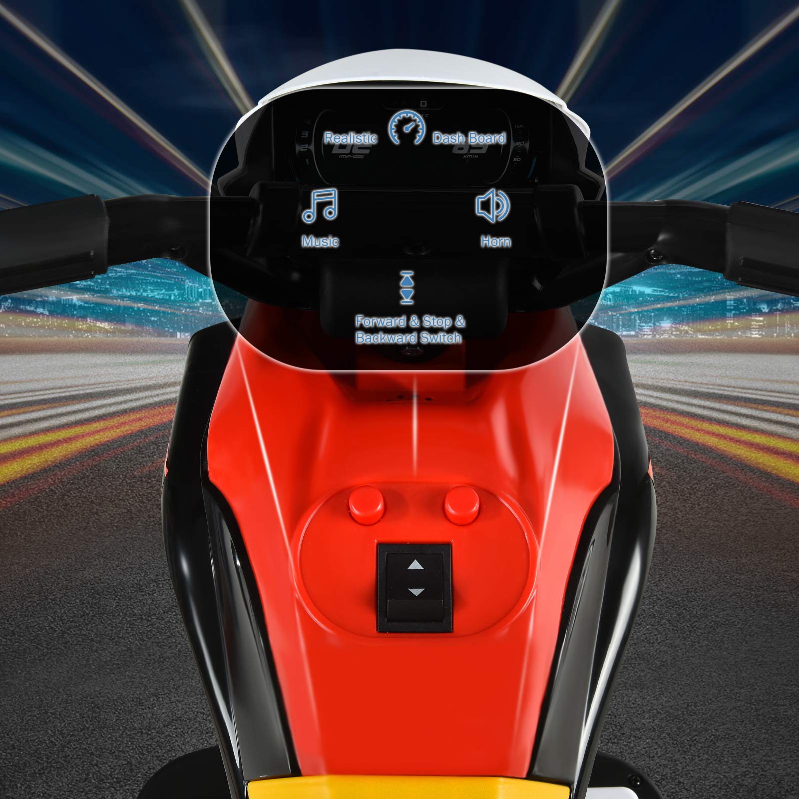 6V Kids Electric Motorcycle with Music & Horn - Ride-On Toy for Toddlers Boys & Girls - Outdoor Play