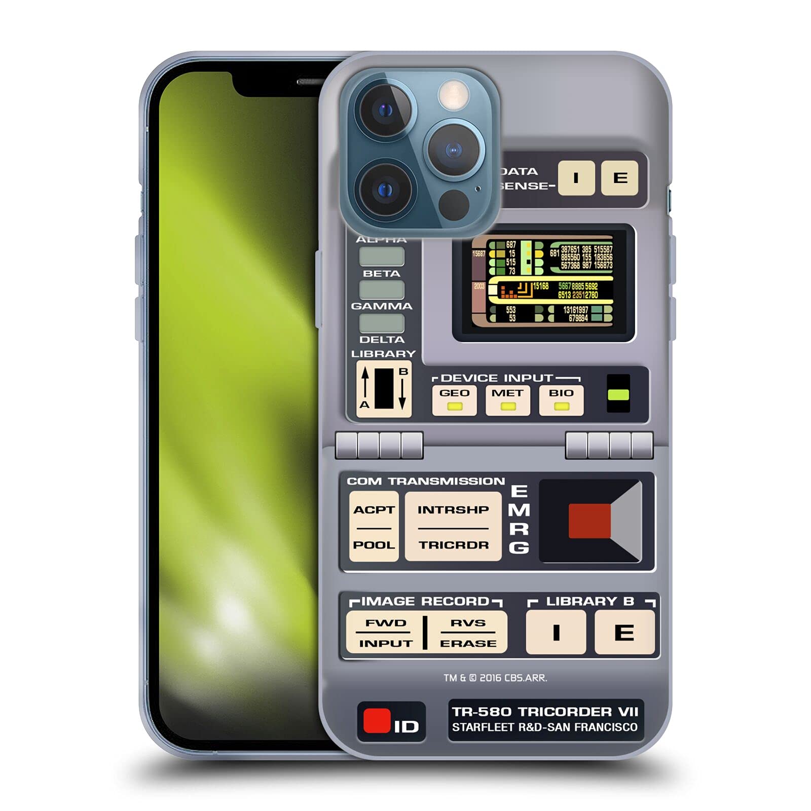 Officially Licensed Star Trek Tricorder Gadget Case for iPhone 13 Pro Max | TNG Soft Gel Phone Cover | Sci-Fi Collector's Item & Perfect for Trekkie Fans - Great for Conventions, Cosplay & Everyday Use