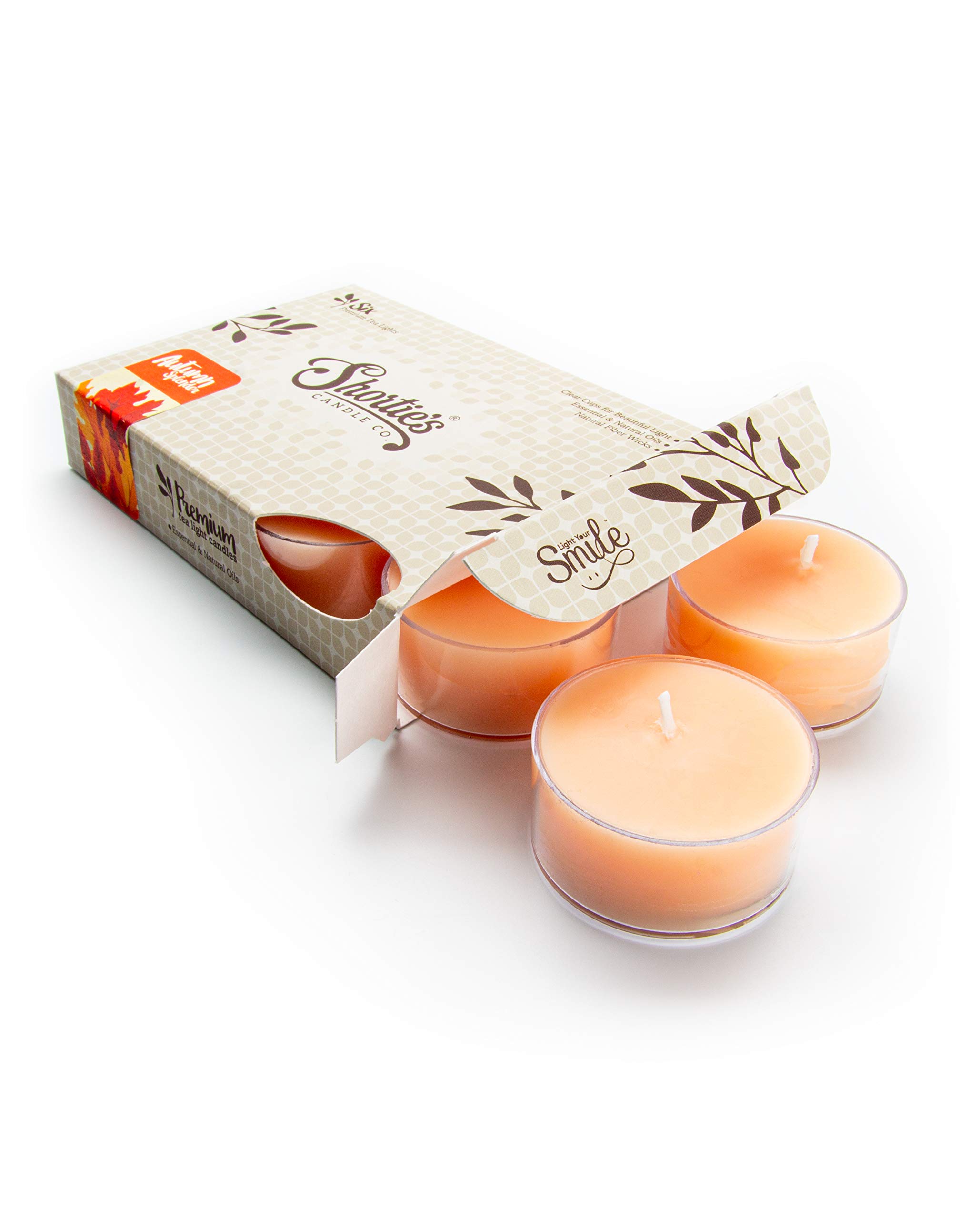 Premium Tealight Candles - Highly Scented with Essential Oils, 6 Orange Tea Lights, Made in USA - Perfect for Christmas, Holidays, Romantic Dinners & Home Decor