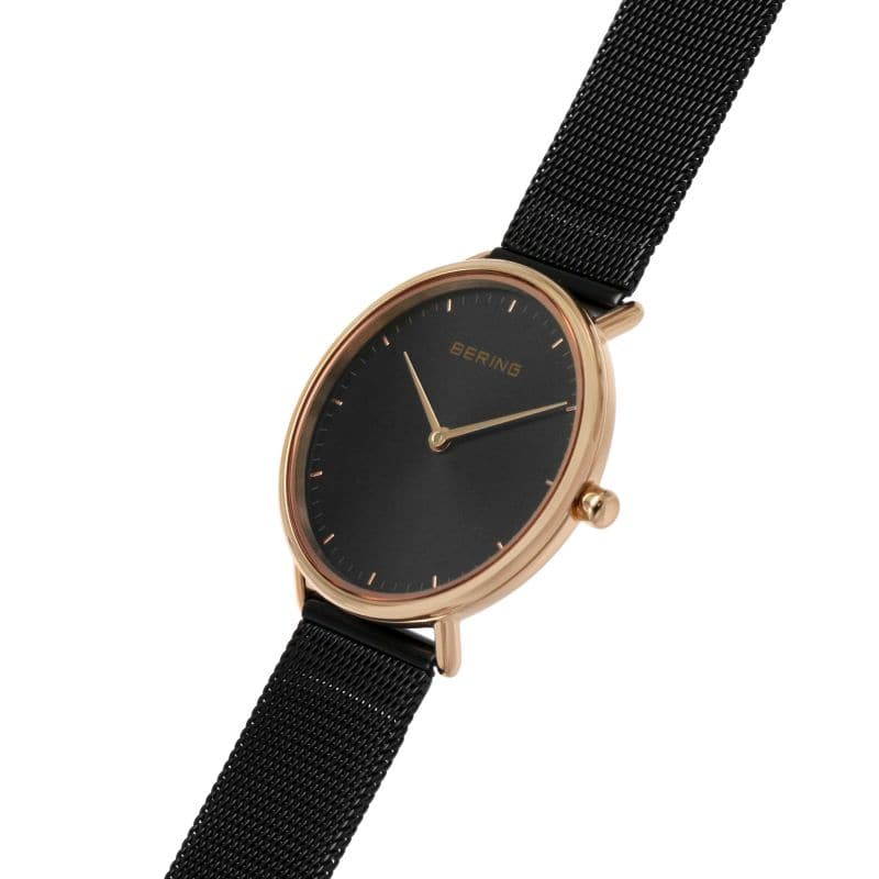 BERING 15729 166 Classic Ultra Slim Black Milanese Women's Watch - Elegant & Minimalist Timepiece for Office, Business, and Formal Occasions
