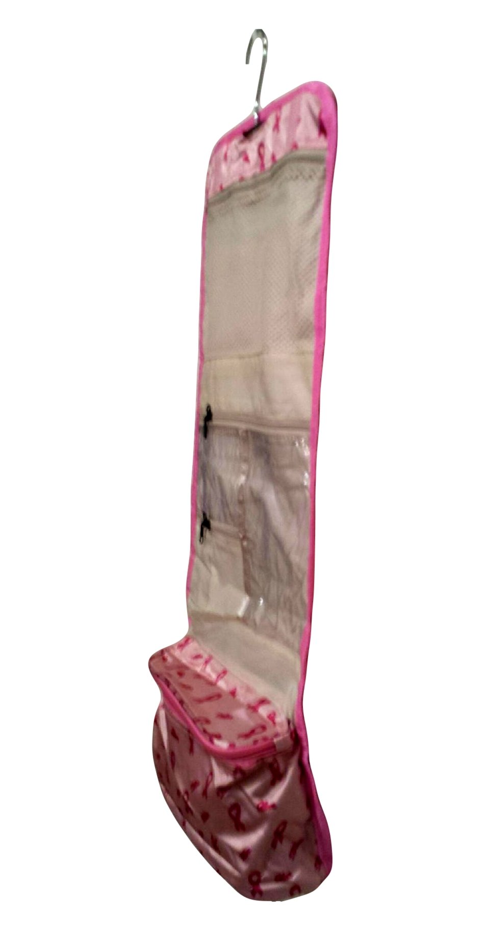 Lunar Lily Stylish Printed Cosmetic Bag & Toiletry Jewelry Organizer (Pink Ribbon Breast Cancer Awareness) - Perfect for Travel, Makeup Storage & Gift Giving