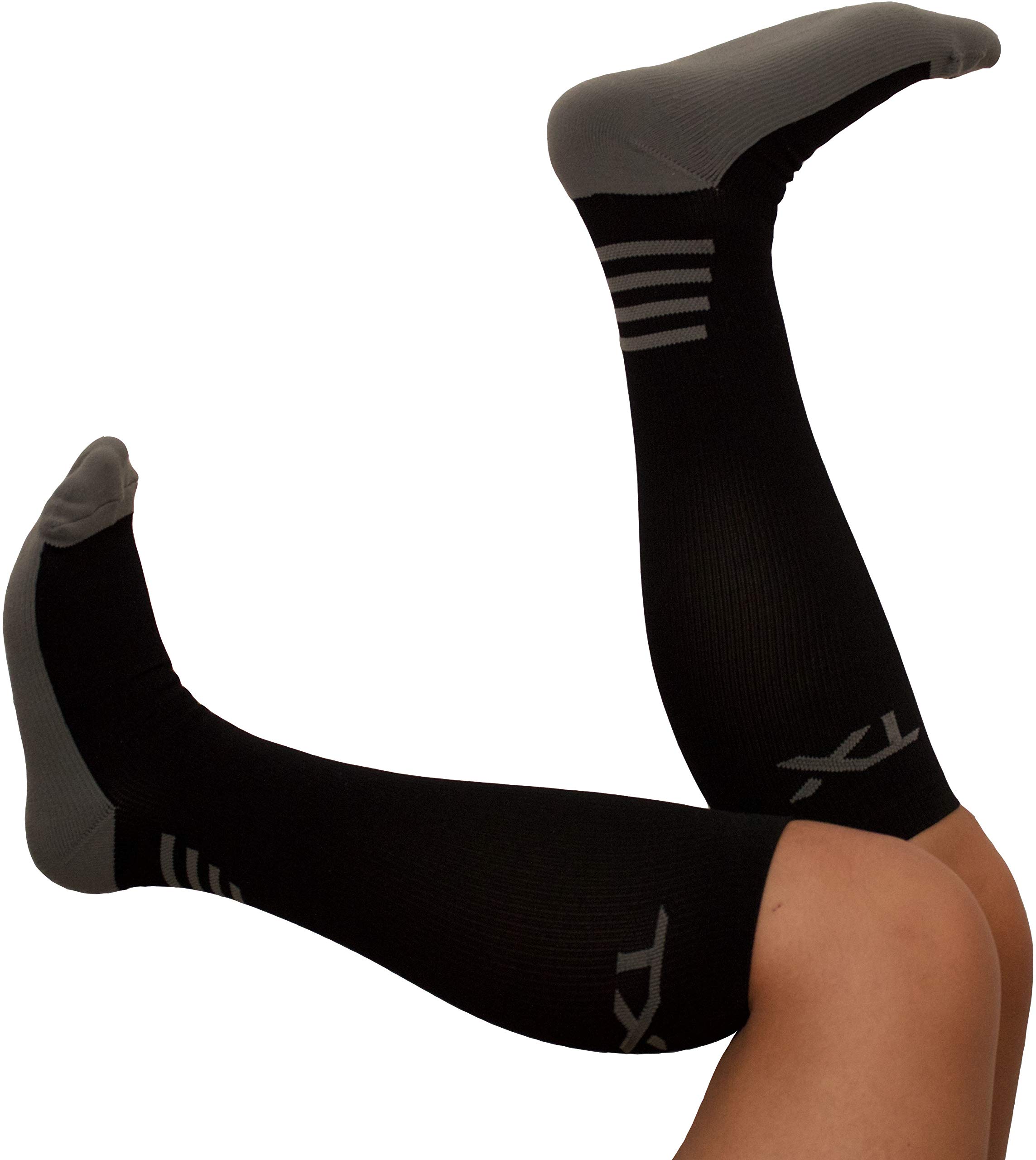 TX Compression Socks 20-30 mmHg Graduated Support Socks for Men & Women - Moisture Wicking Breathable Material - Ideal for Running, Travel, Nursing & Varicose Vein Relief