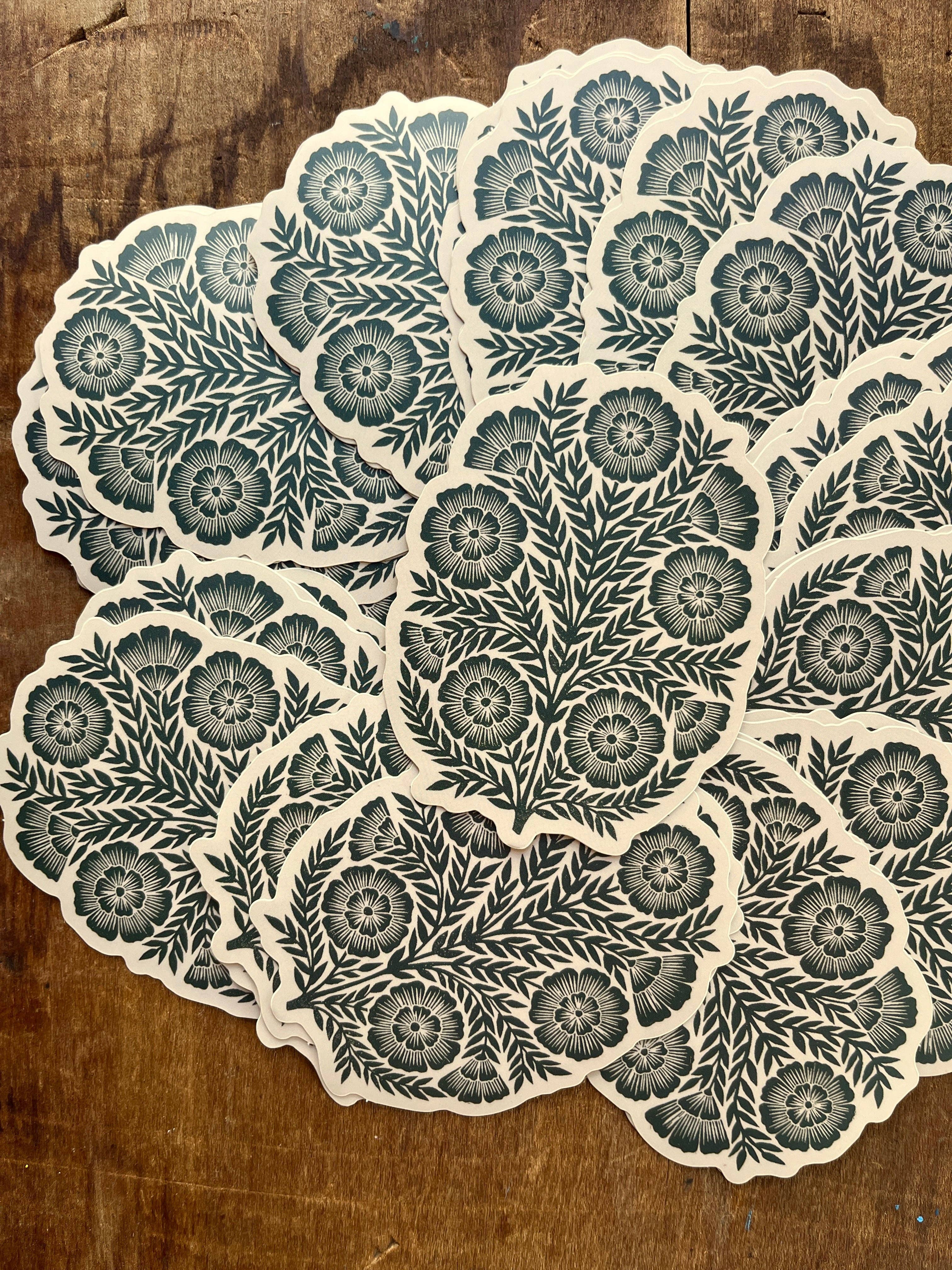 Signature Florals Sticker - Premium Waterproof Vinyl Decals for Scrapbooking, Journals & DIY Crafts - Beautiful Floral Design for Home Decor, Laptops & Gift Wrapping