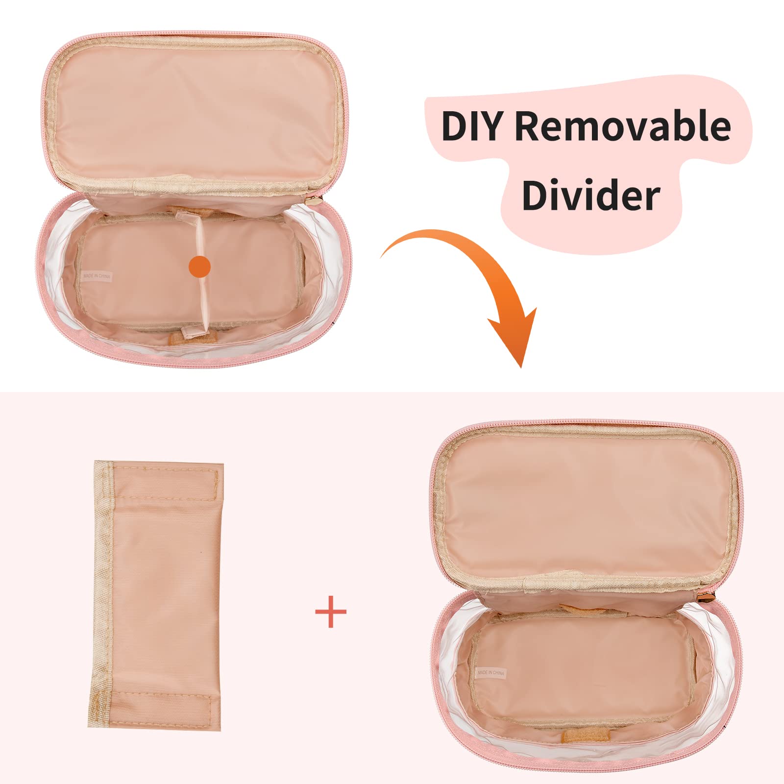 CUBETASTIC Clear Makeup Bag - Waterproof Travel Toiletry Organizer for Women, Transparent Cosmetic Pouch with Handle - Perfect for Air Travel, Gym & Daily Essentials Storage