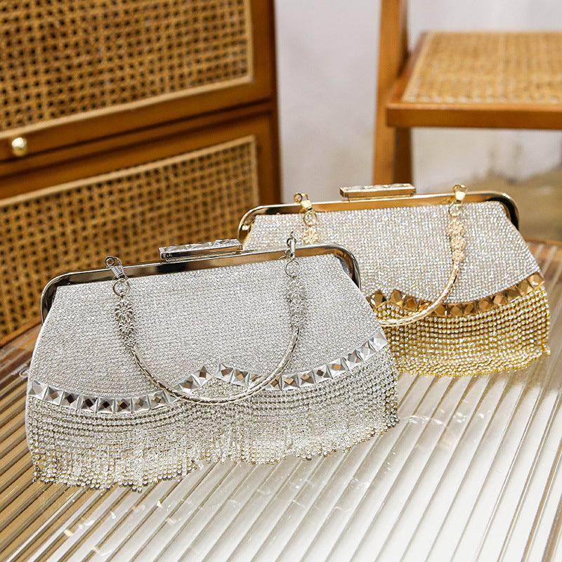 Sparkling Rhinestone Fringe Clutch Bag for Women - Elegant Evening Party Purse - Perfect for Prom, Wedding, Cocktail Events & Special Occasions