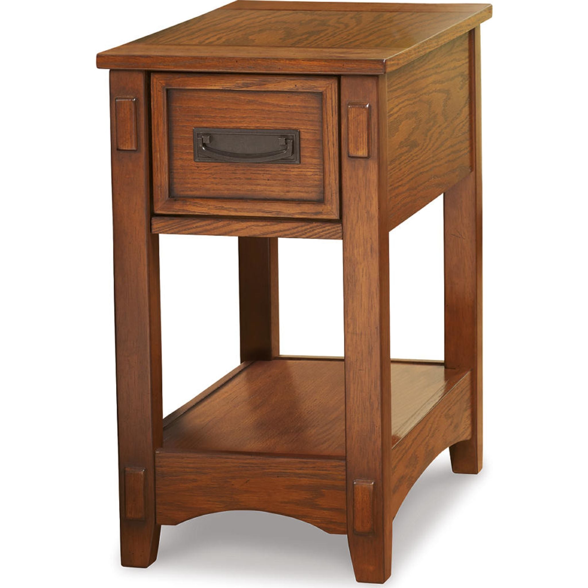 Breegin Modern End Table - Brown Wood Nightstand for Living Room, Bedroom & Office - Stylish Side Table with Storage Shelf