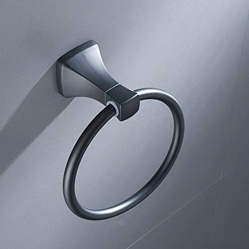 Plantex Space Aluminum Napkin Holder - Bathroom Towel Ring & Hanger for Wash Basin - Black Powder Coated - Durable Bathroom Accessories for Kitchen, Restaurant & Home Decor