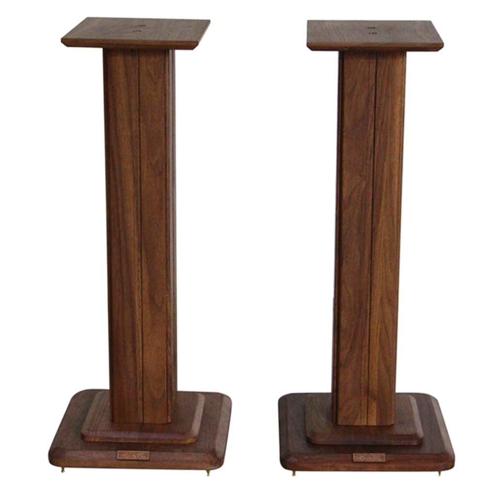 Premium Solid Wood Speaker Stand for Bookshelf & Floor Speakers - 28x28x70cm HiFi Surround Sound Stand in Brown - Perfect for Home Theater, Music Studio & Living Room Audio Setup