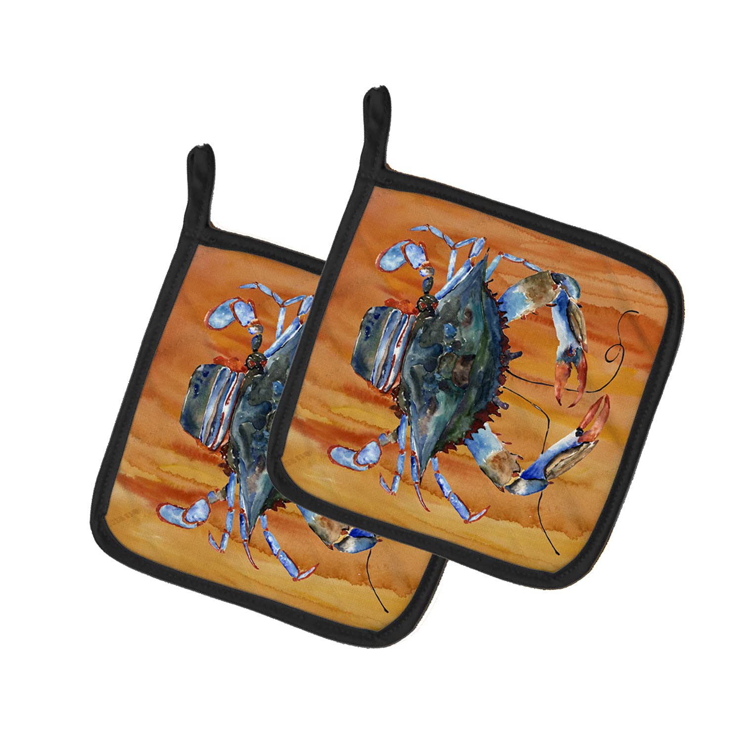 Premium Heat-Resistant Crab Design Pot Holders Set - 2 Pack Kitchen Oven Mitts for Cooking, Baking & BBQ (7.5