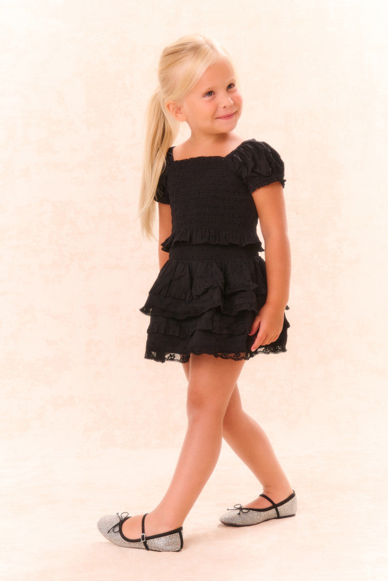 Fabielle Girls' Cotton Ruffle Top - Soft & Comfortable Blouse for School, Playdates & Special Occasions