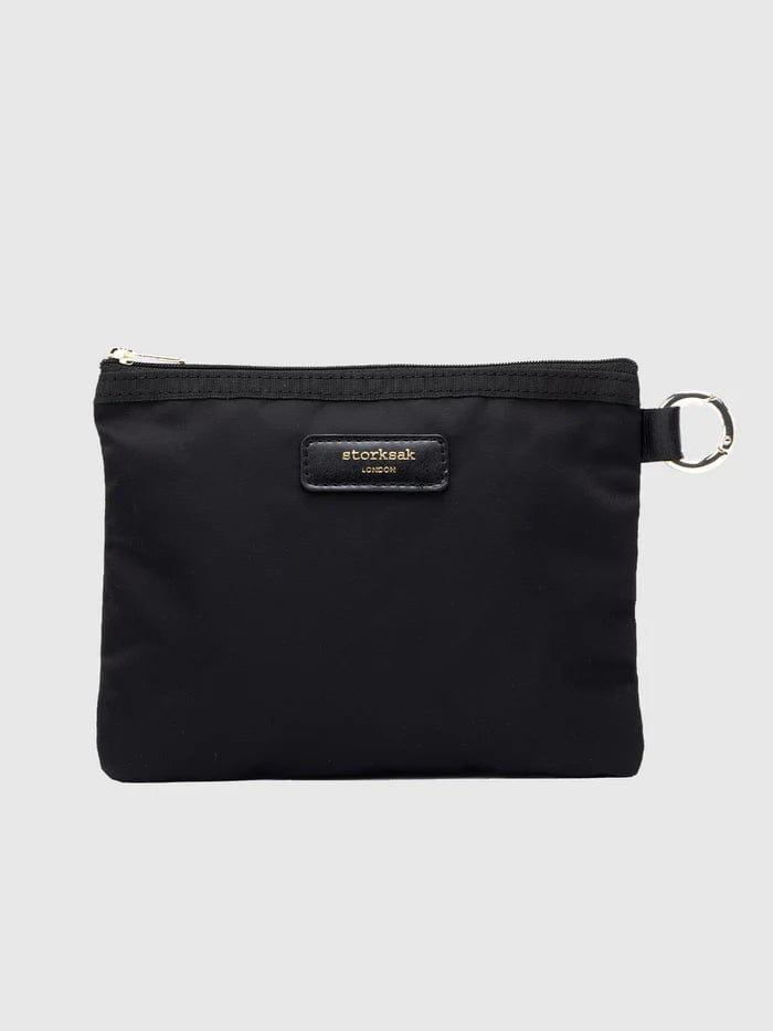 Storksak Parent Pouch Set - Black & Leopard Print Diaper Bag for Moms | Perfect for Baby Essentials, Travel & Everyday Use
