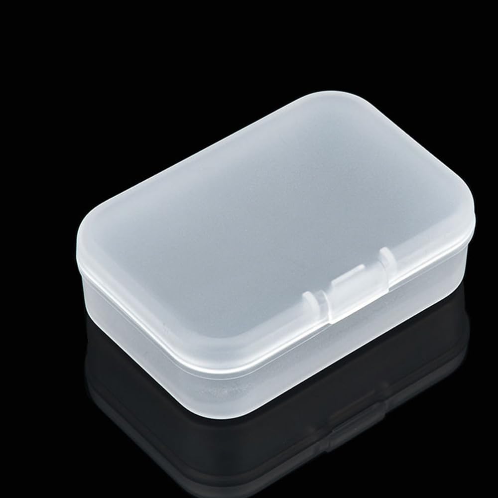 12-Piece Small Bead Organizer Set - Frosted Plastic Storage Cases with Hinged Lids - Clear Transparent Jewelry Bead Containers for DIY Crafts, Sewing & Jewelry Making Supplies