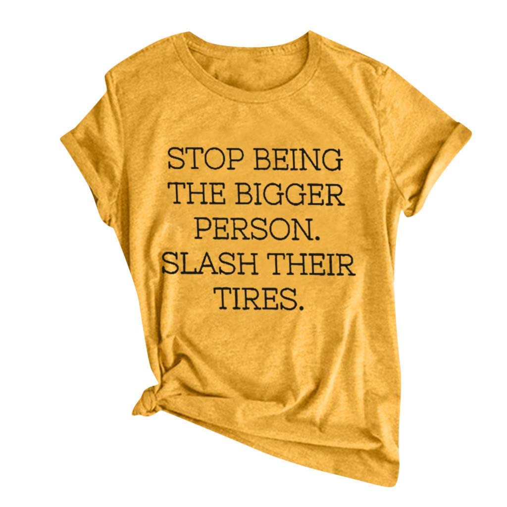 Trendy Women's Cropped Sweatshirts - Casual Short Sleeve Letter Print O-Neck Loose T-Shirt Blouse Tops | Perfect for Reading, Lounging & Everyday Wear