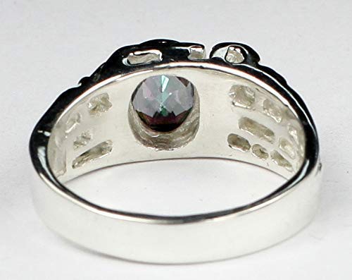 Mystic Fire Topaz Sterling Silver Men's Ring for Gifts & Special Occasions – SR197 | Elegant Jewelry for Weddings, Anniversaries & Daily Wear