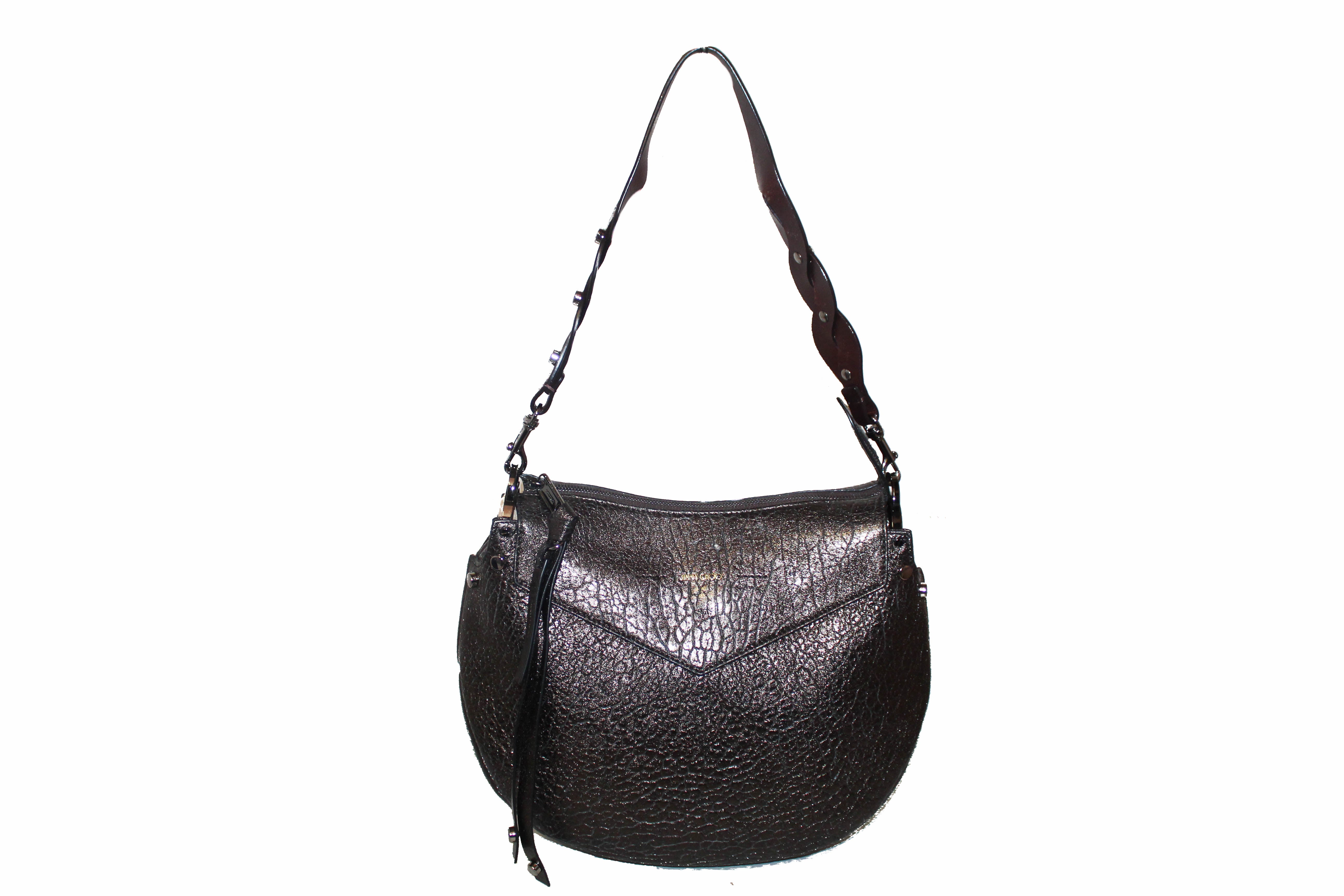 Authentic Jimmy Choo Ebony Metallic Artie Shoulder Bag - Luxury Designer Handbag for Women, Perfect for Evening Parties, Weddings & Special Occasions