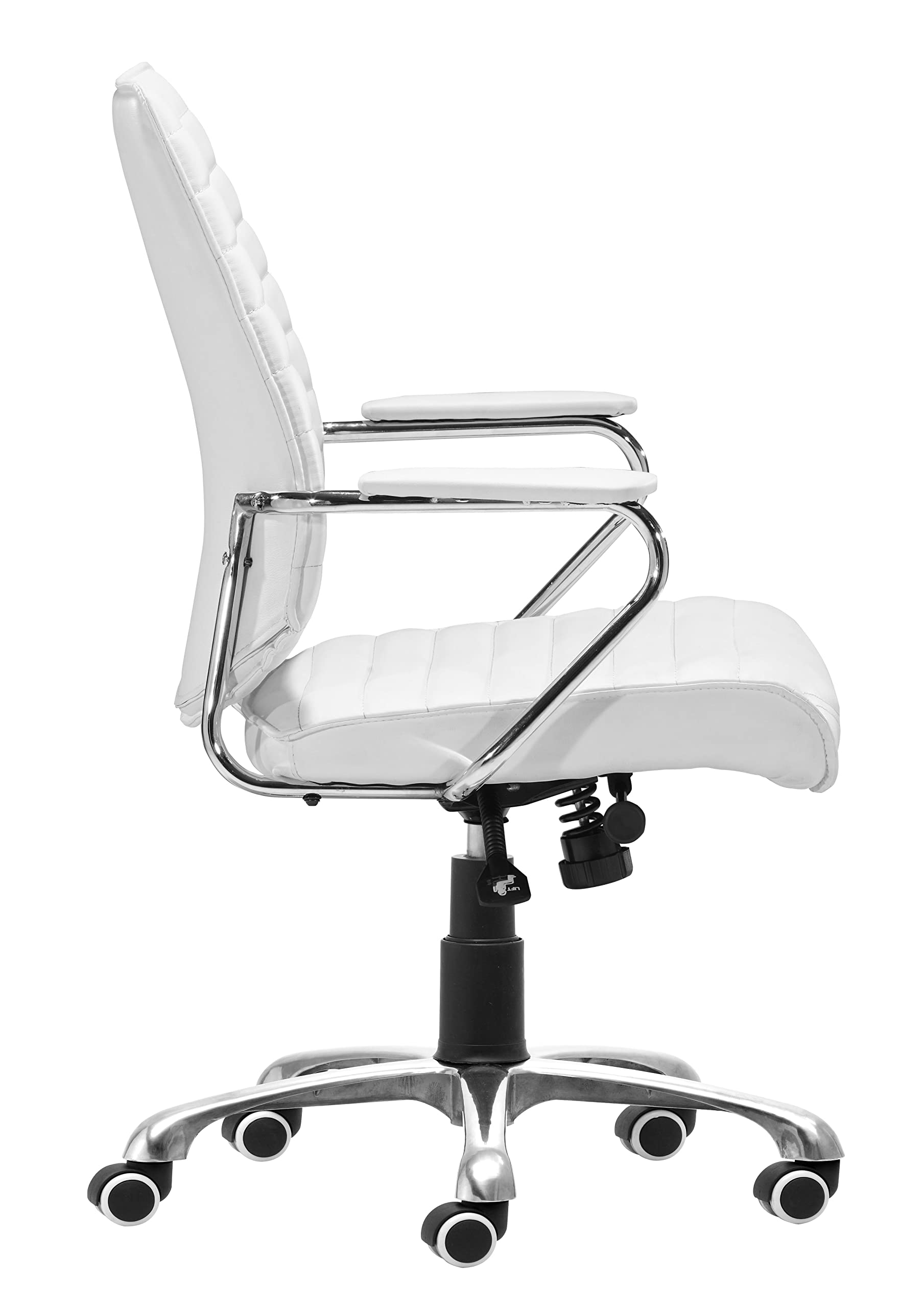 Zuo Modern Low Back Office Chair - Ergonomic White Executive Chair for Home & Office - Comfortable Desk Chair for Work, Study & Gaming