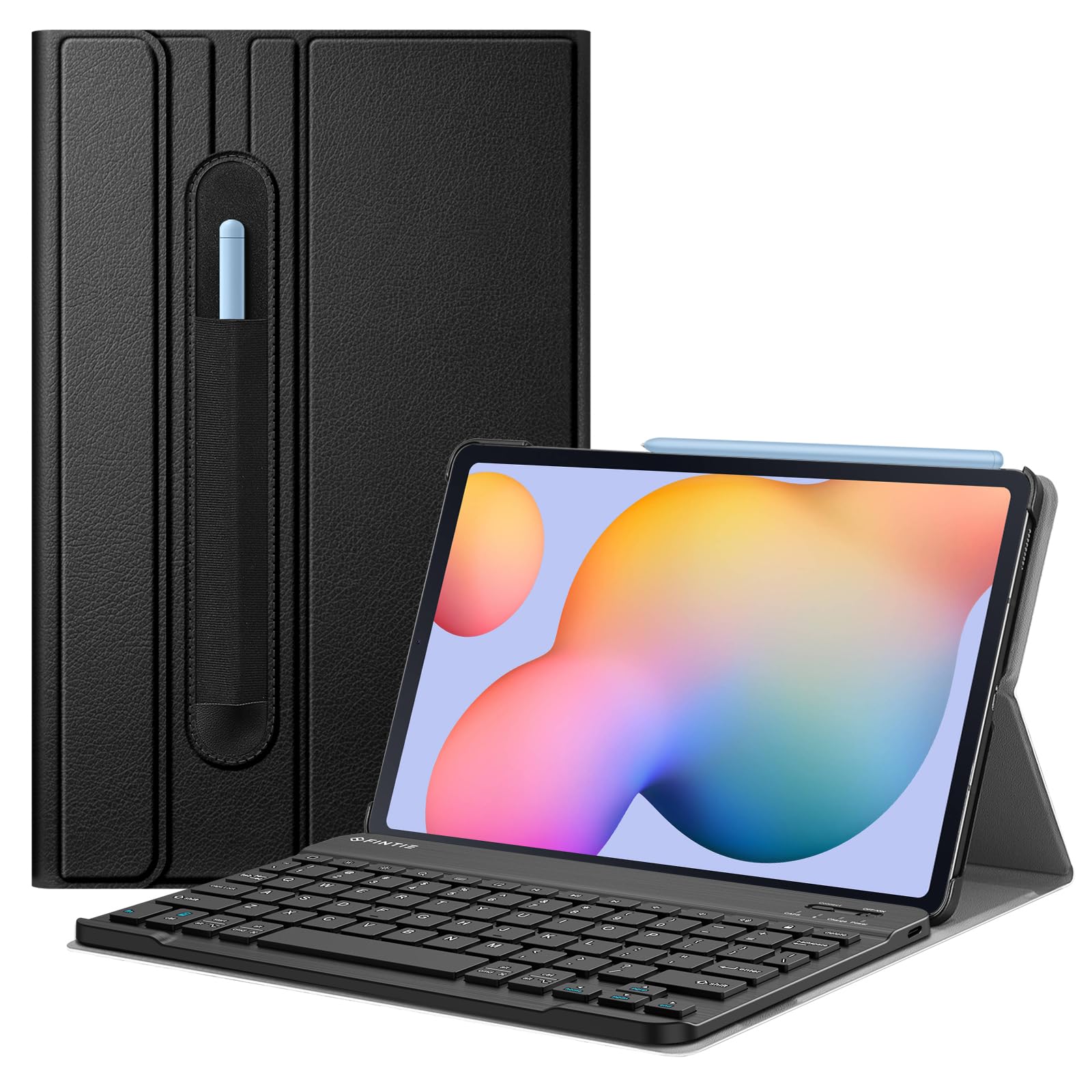 Fintie Detachable Bluetooth Keyboard Case for Samsung Galaxy Tab S6 Lite 10.4 Inch (2020/2022/2024) - Slim Stand Cover with Secure S Pen Holder - Wireless Keyboard for Work, Study & Travel - Black