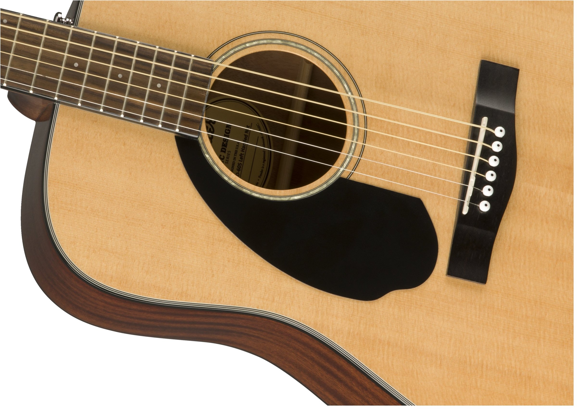 Fender CD-60S Solid Top Dreadnought Left-Handed Acoustic Guitar Bundle - Natural Finish with Hard Case, Tuner, Strap, Strings, Picks & Austin Bazaar DVD | Perfect for Beginners, Live Performances & Home Practice