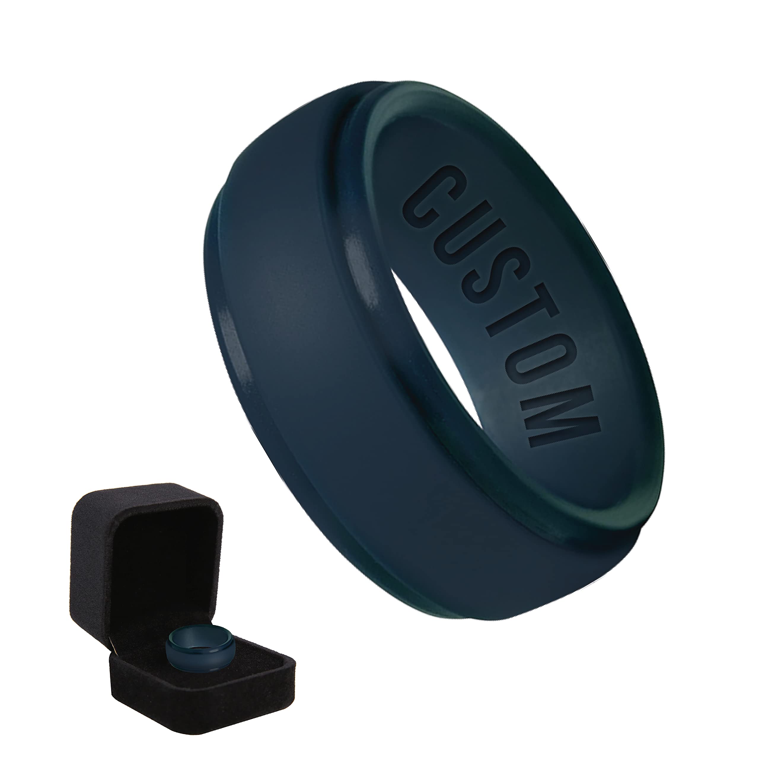 Custom Engraved Silicone Wedding Rings for Men & Women - Personalized Rubber Engagement Bands for Couples - Perfect for Outdoor Activities, Gym Workouts & Daily Wear