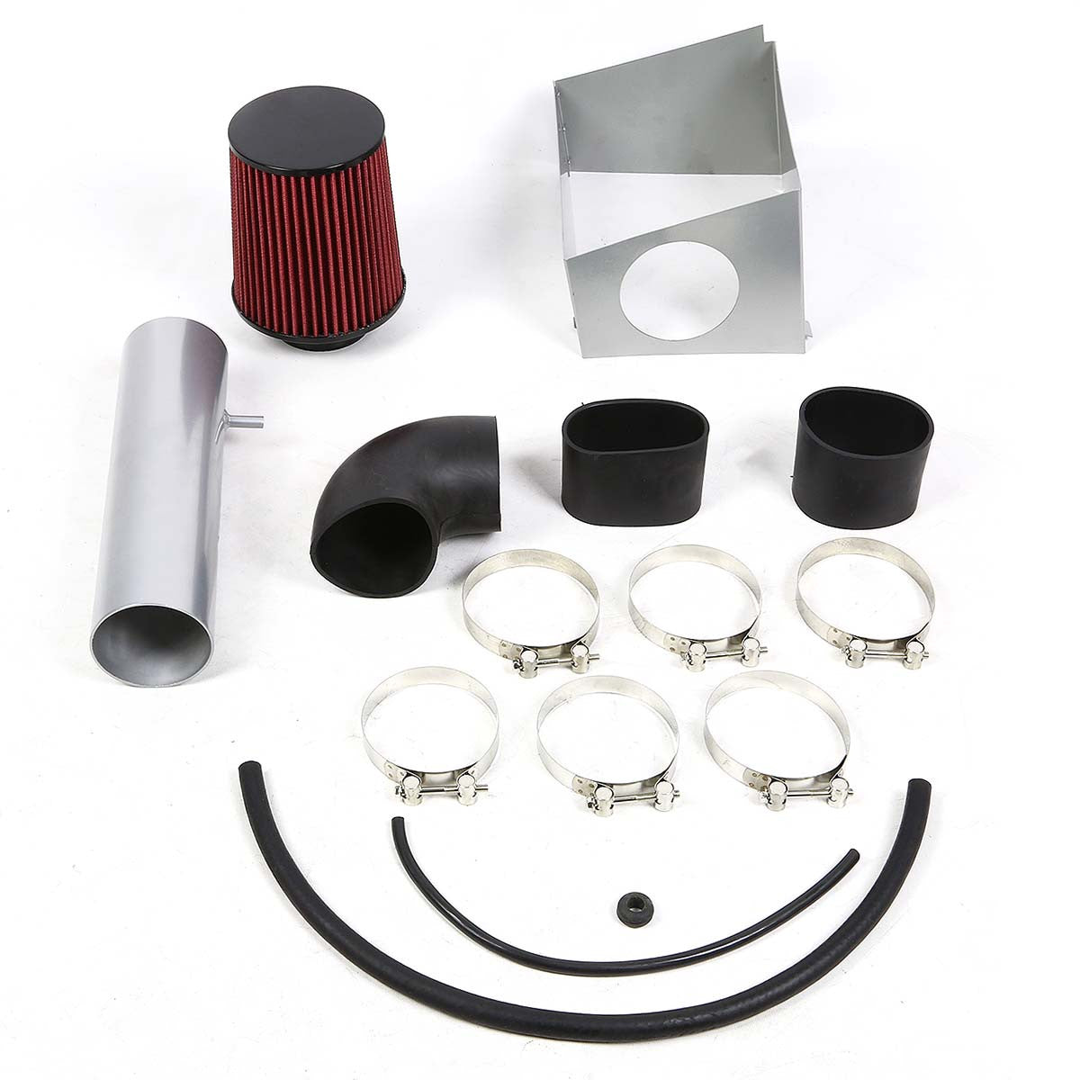 2006-2010 Jeep Grand Cherokee 6.1L V8 Performance Aluminum Cold Air Intake System with Heat Shield & Cone Air Filter - Improve Engine Power & Fuel Efficiency for Off-Roading & Daily Driving