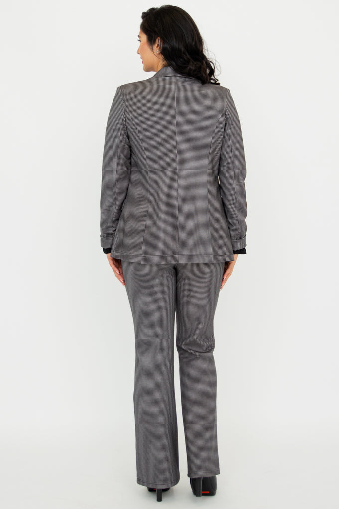 Stylish Kacey Blazer for Women - Premium Houndstooth Pattern Modal Fabric - Perfect for Office Wear, Business Meetings & Formal Occasions