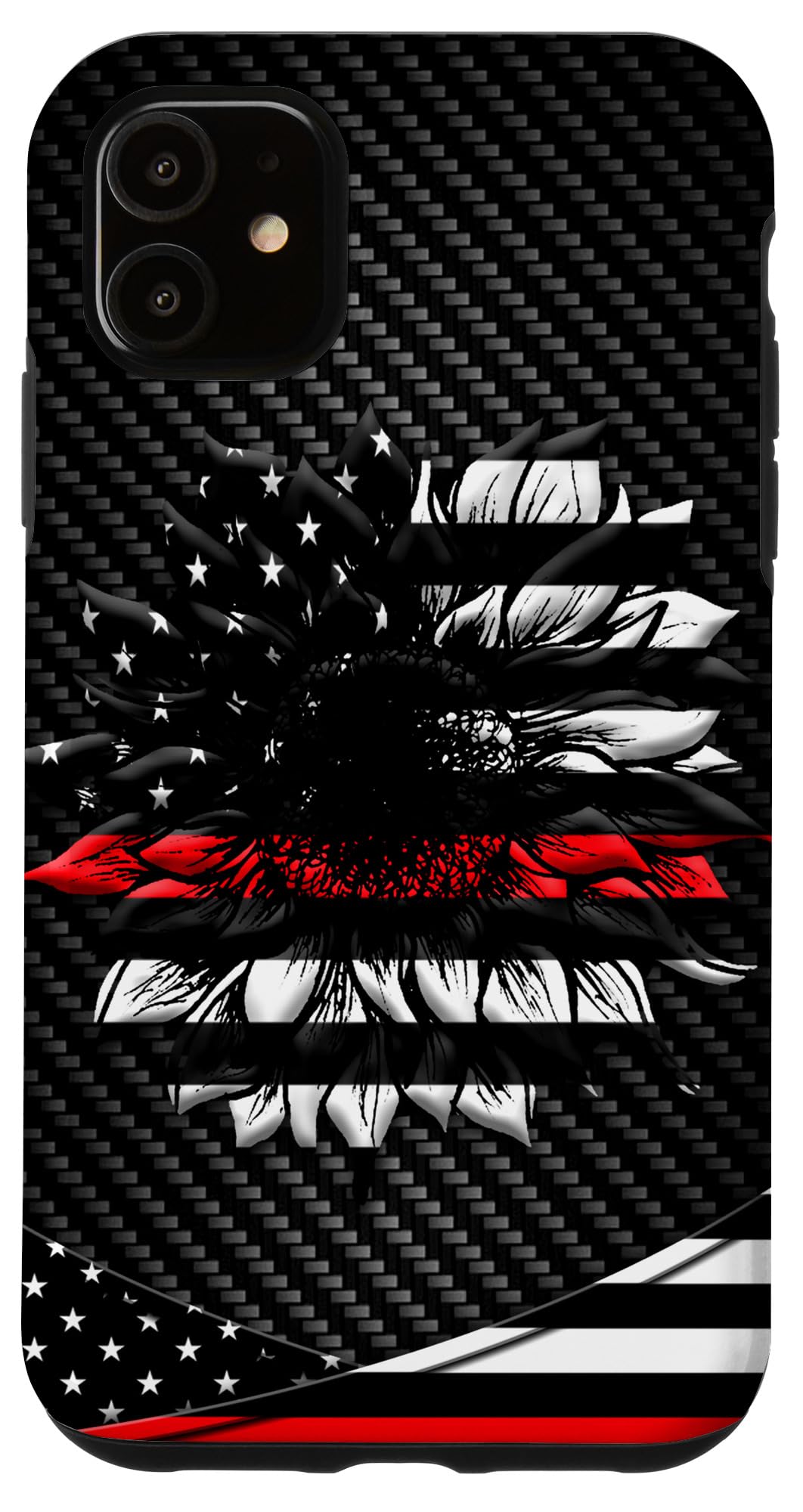 iPhone 11 Red Line Sunflower Case - Durable Protective Phone Cover for iPhone 11 - Perfect for Everyday Use, Travel & Outdoor Activities