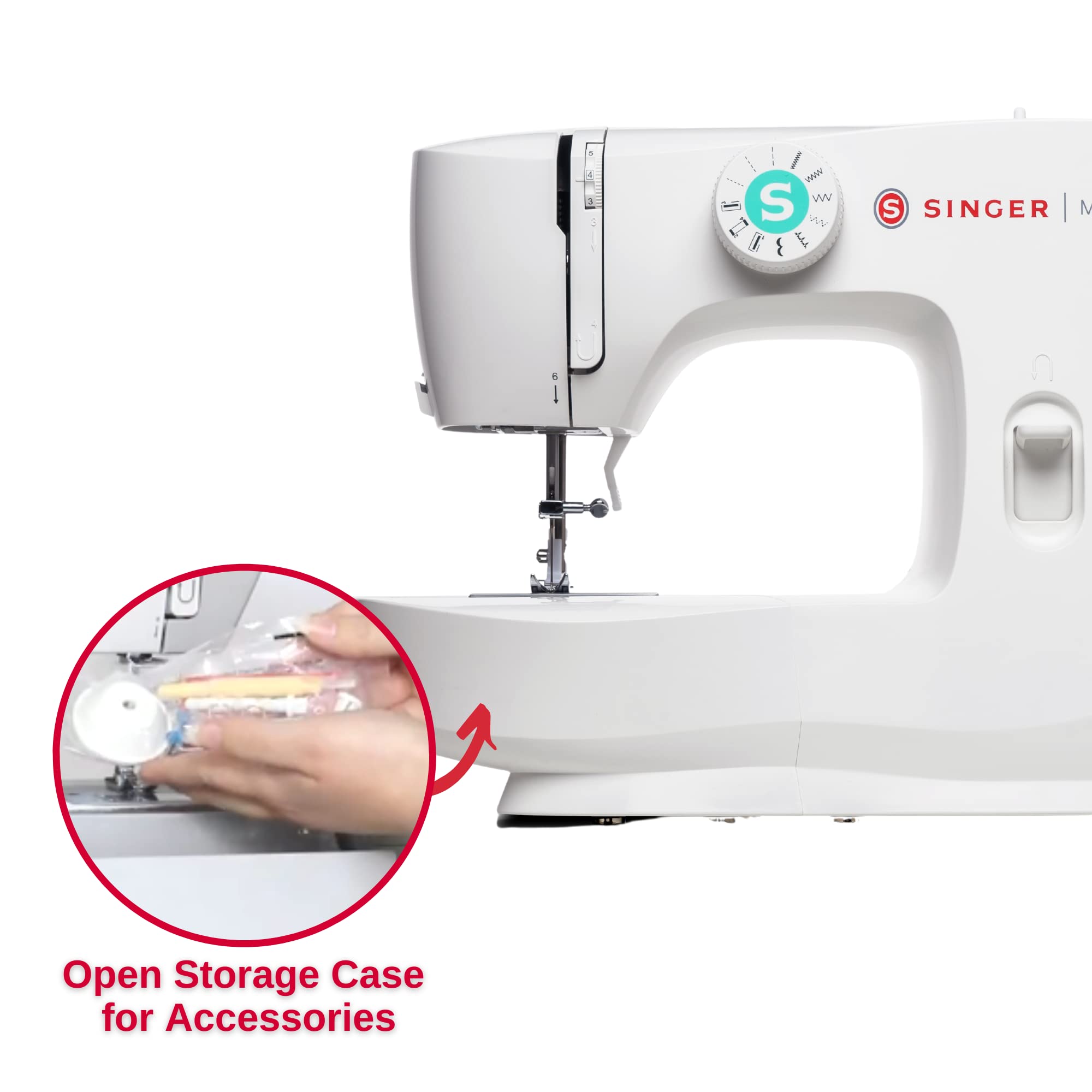 SINGER M1500 Lightweight Portable Sewing Machine with 57 Stitch Patterns, LED Light & Buttonhole Function | Complete Accessory Kit Included | Perfect for Quilting, DIY Crafts, Clothing Repair & Home Mending Projects