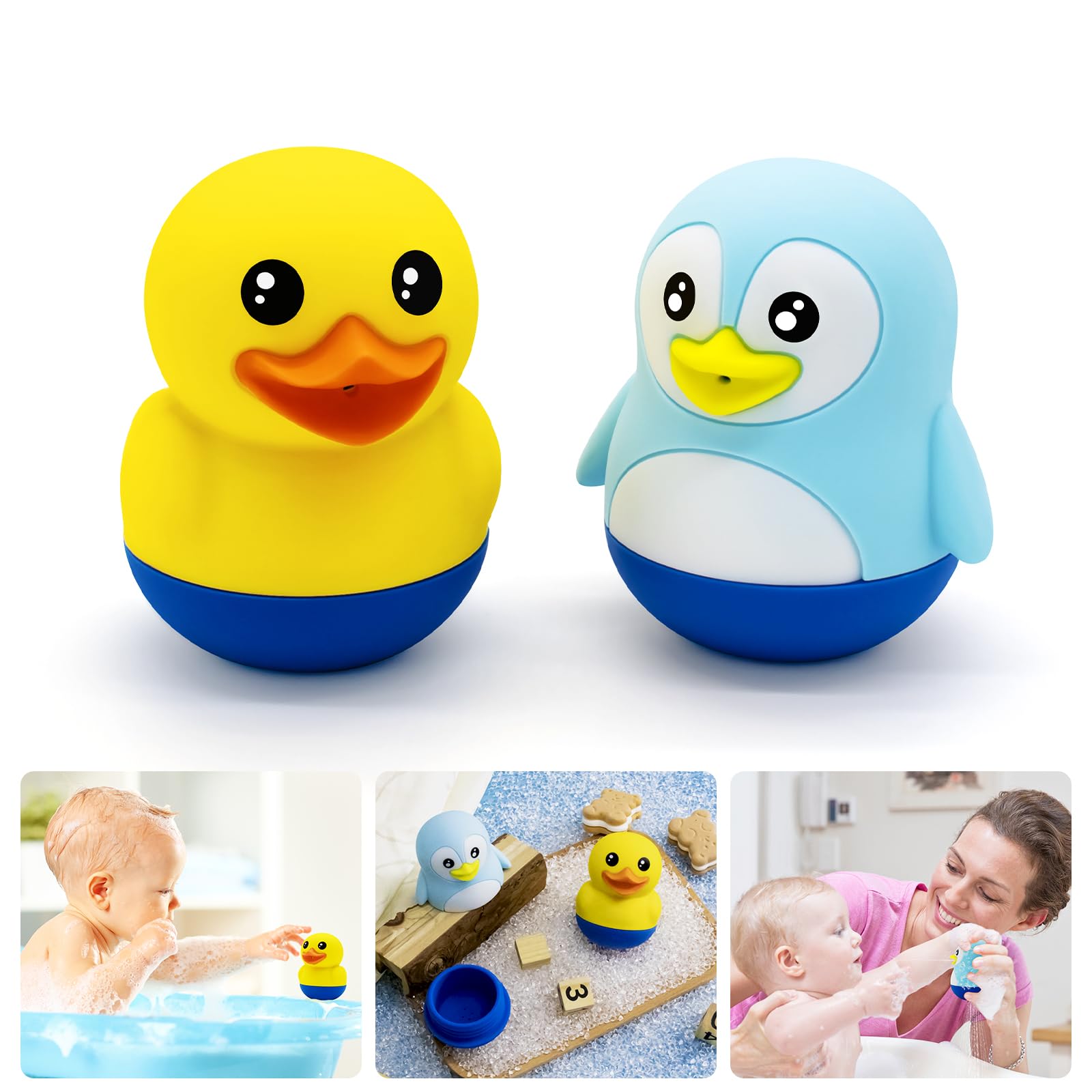 B&H Baby and Toddler Bath Toy Set - Squeeze & Squirt Durable Silicone Animal Bathtub Toys | Mold-Free, BPA-Free Safe Bath Time Fun for Kids | Perfect for Sensory Play, Water Play & Early Learning Development