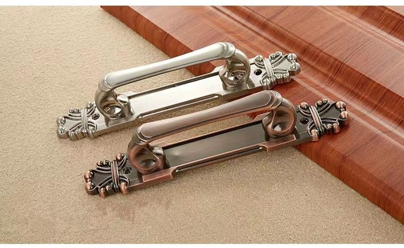 European Style Cabinet Drawer Handles - 2Pcs Metal Sliding Door Pulls for Kitchen Cabinets, Cupboards & Furniture (Green) - Durable Hardware Accessories for Home Renovation & DIY Projects