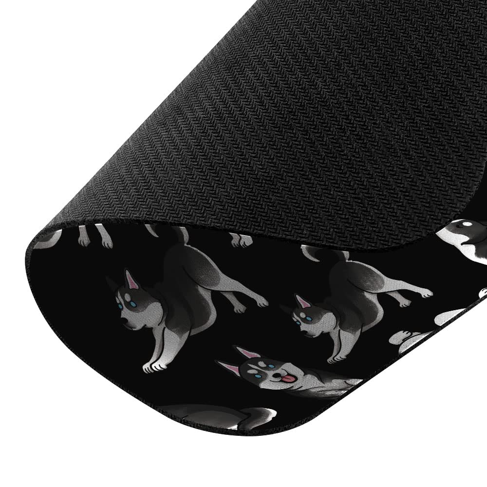 Extra Large Non-Slip Rectangle Mouse Pad with Playful Siberian Husky Design - Perfect for Gaming, Office & Home Workspace (X-Large Size)